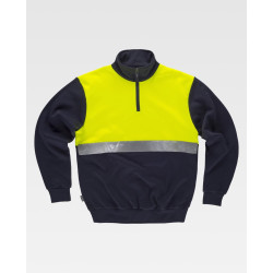 Sudadera combinada WORKTEAM C9841 con cintas reflectantes