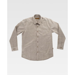 Camisa unissexo de manga larga WORKTEAM B8800 tecido quadriculado