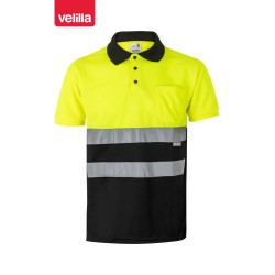 Polo bicolor alta visibilidade | manga curta | VELILLA 173