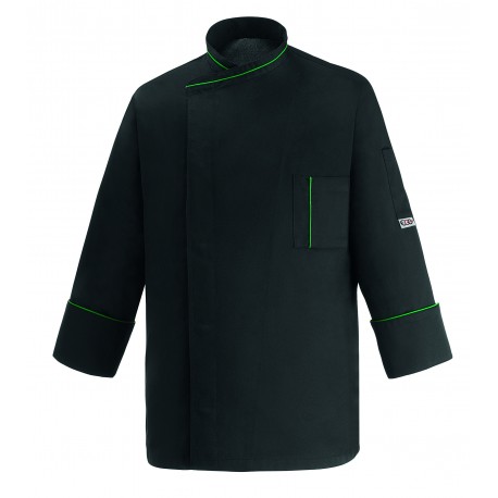 Chaqueta de cocina unisex EGOCHEF 108028 BLACK MICROTEC M/L