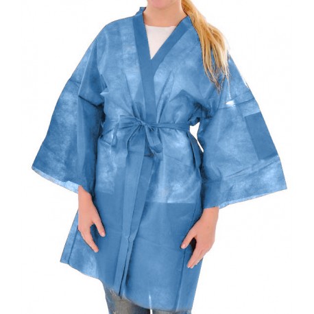 Bata Kimono azul desechable IBP 05/02/120 (Caja 100 unidades)