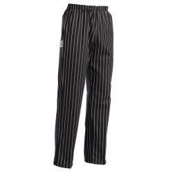 Pantalon cocina EGOCHEF America 202113 Negro Raya Blanca