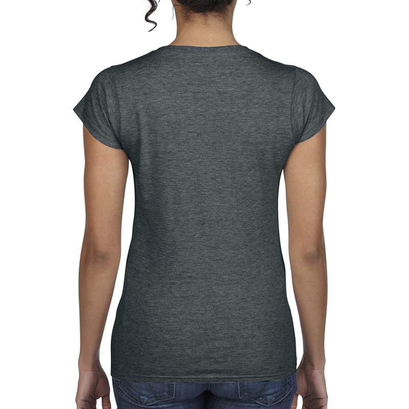 Gildan Softstyle Women’s V-Neck T-Shirt – 100% Cotton, Taped Neck, Junior Silhouette