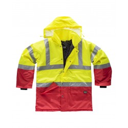 Parka impermeable de alta visiblidad WORKTEAM C3711 con capucha