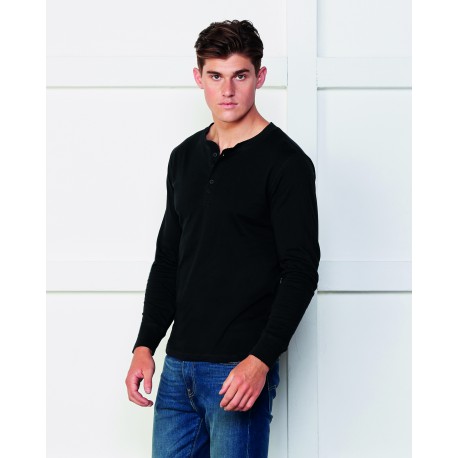 Camiseta Henley M/Larga Hombre BELLA+CANVAS 3150