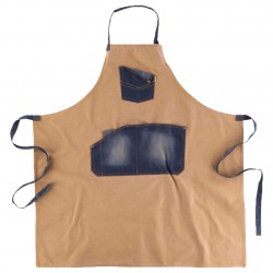 Delantal con peto WORKTEAM M720 tejido canvas combinado vaquero
