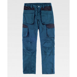 Pantalón elástico combinado WORKTEAM WF2650 multibolsillos