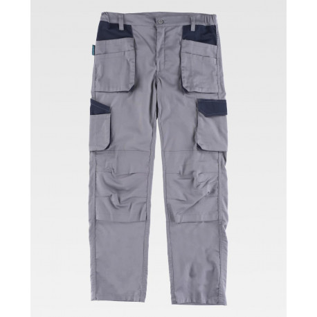 Pantalón elástico combinado WORKTEAM WF2650 multibolsillos