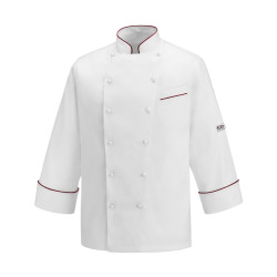 CHAQUETA COCINA ANDREA PIPING BORDEAUX EGOCHEF 2001003R