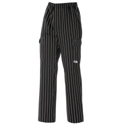 Pantalon Multibolsillos cocinero EGOCHEF 204113 Negro Rayas Cocina