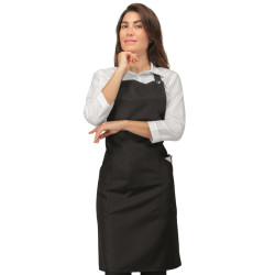 Delantal largo cocinero color negro y blanco. Delantal Isacco 114411