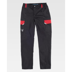 Pantalón elástico combinado WORKTEAM WF2855 multibolsillos