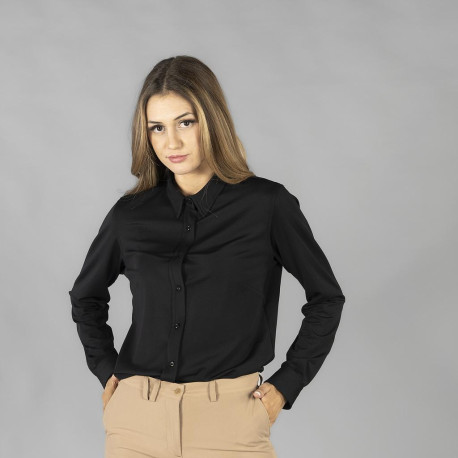 CAMISA MUJER UNIFORMES GARYS INTERLOCK CUELLO CAMISERO CERDEÑA