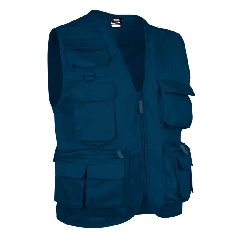 Chaleco militar de trabajo con 10 bolsillos para hombre, chaleco de viaje  de safari, chaqueta de cuero