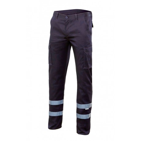 Pantalón stretch multibolsillos Velilla 103014s con bandas retrorreflectantes bajo normativa EN 17353