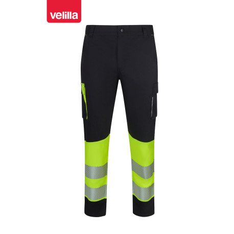 Pantalón stretch reciclado bicolor Velilla 303032s para alta visibilidad