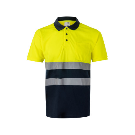 Polo de alta visibilidad Velilla 305504 bicolor de manga corta certificado