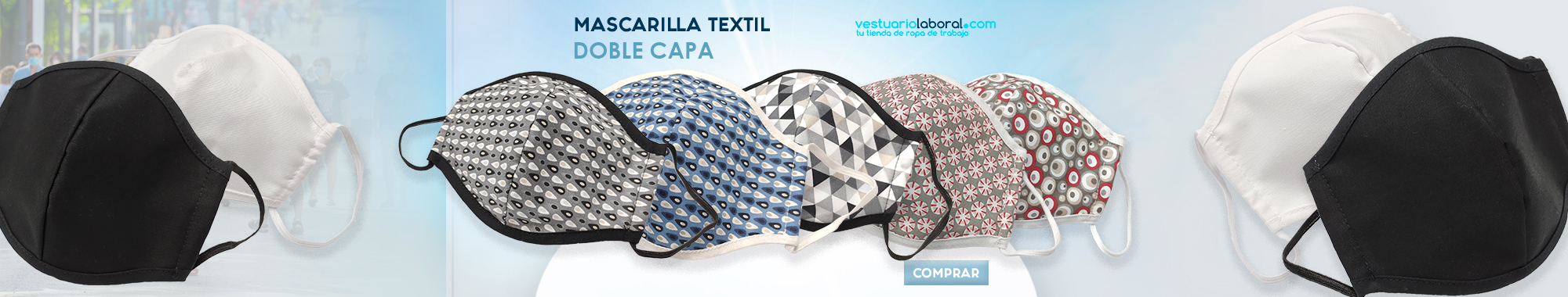 Mascarilla textil estampada